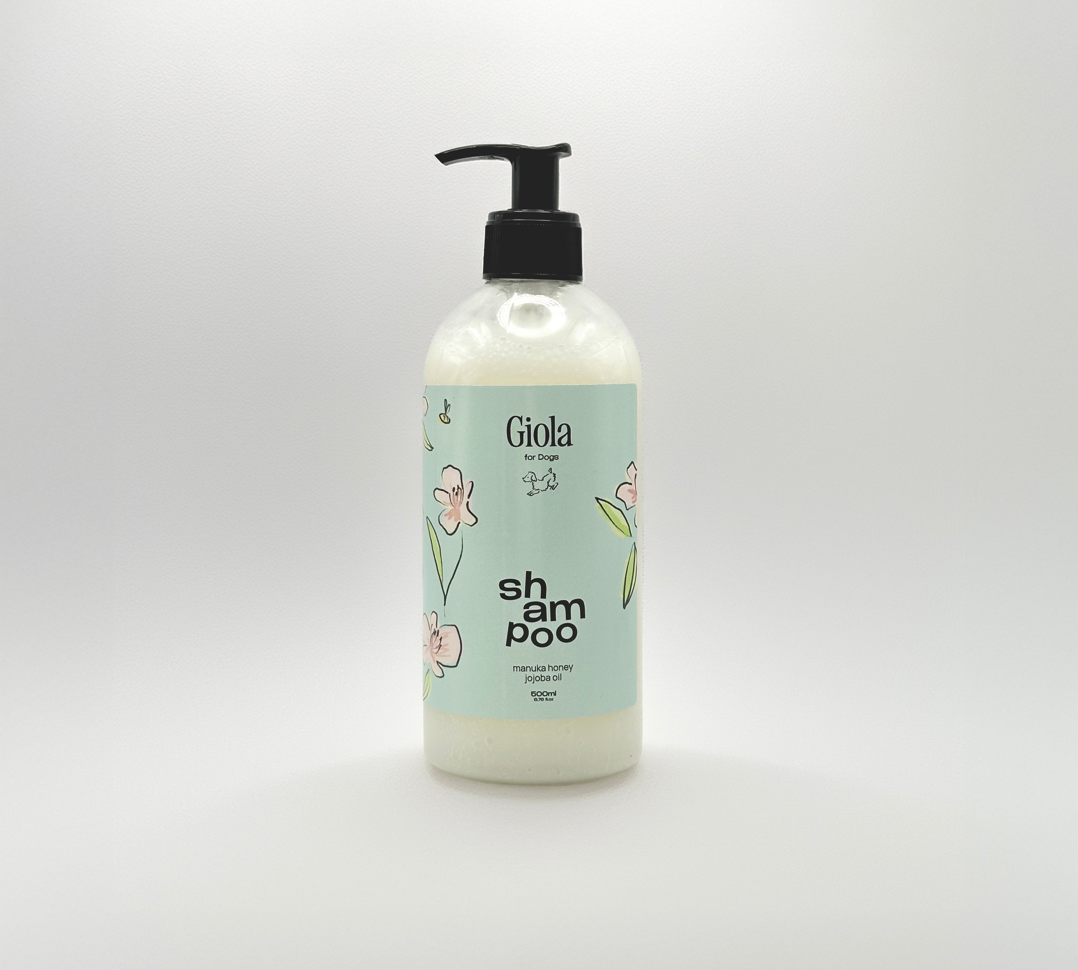 Giola Hundeshampoo 500ml – sanfte Fellpflege mit Manuka Honig & Jojobaöl, ohne Parabene, hundegerechter pH-Wert