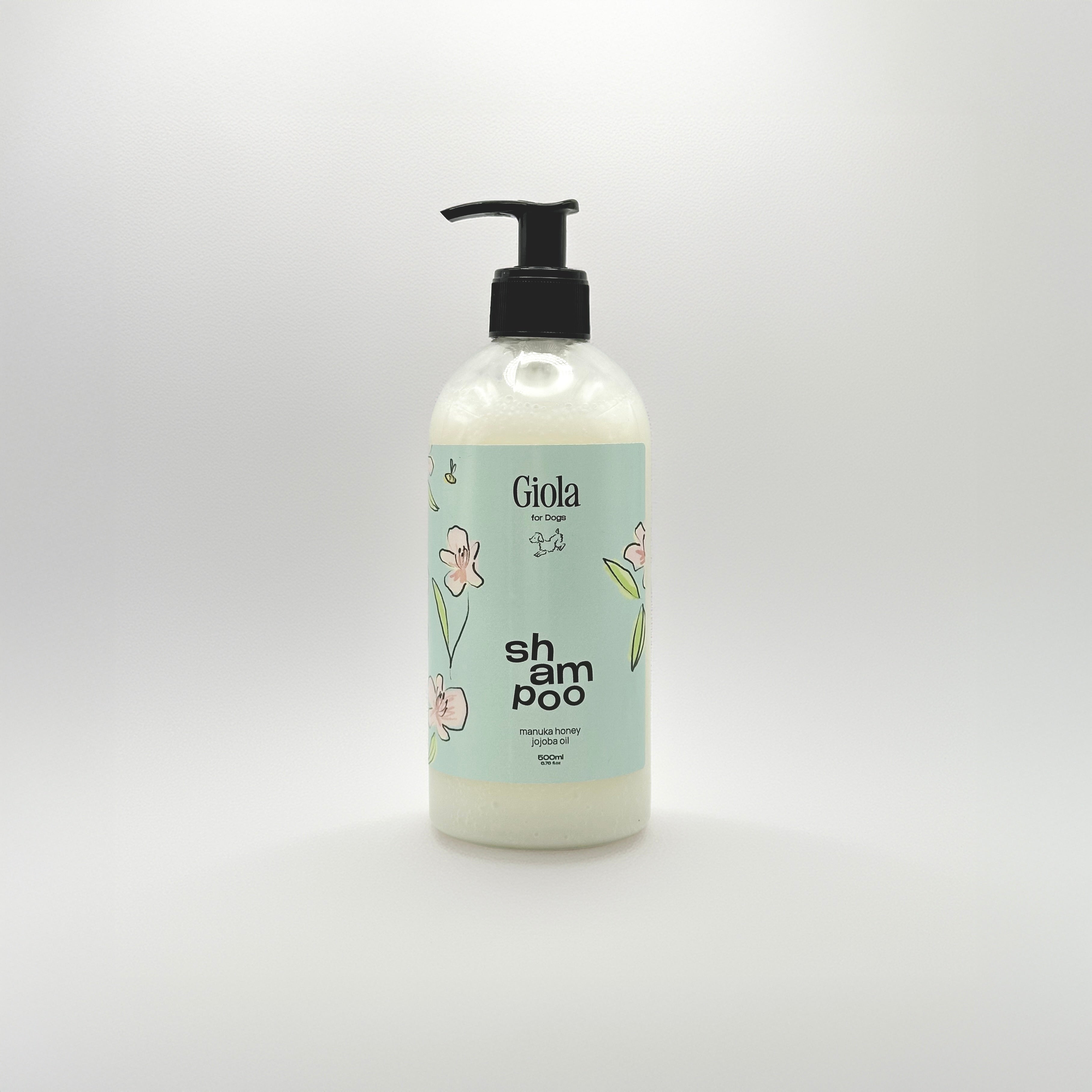 Giola Hundeshampoo 500ml – sanfte Fellpflege mit Manuka Honig & Jojobaöl, ohne Parabene, hundegerechter pH-Wert